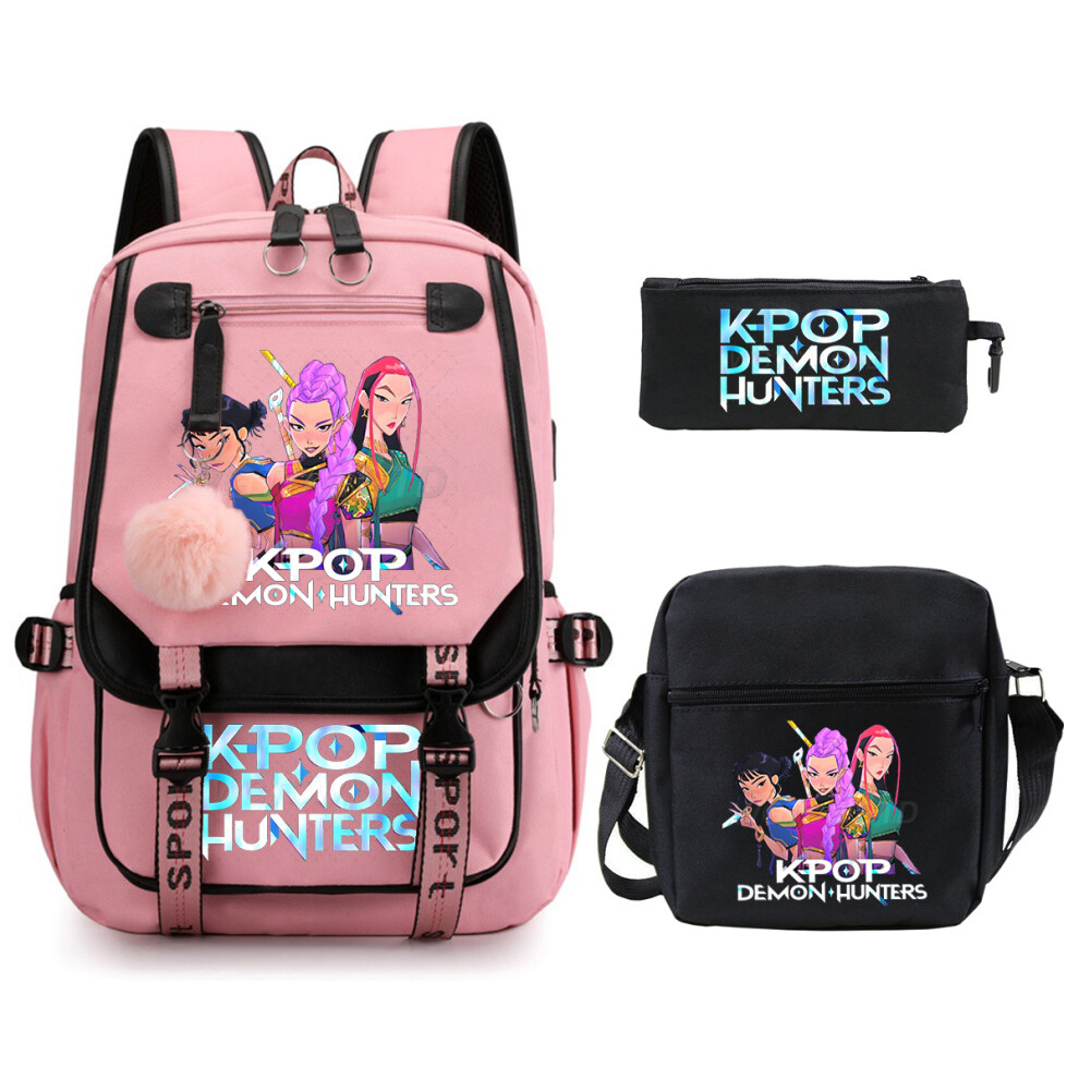 Demon Hunter Girl School Bag Set Pink 3-Piece