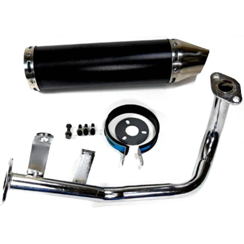 Scooter Exhaust Black Chrome  Performance for Ice Bear Bullet PMX505J 50cc 2