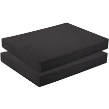 2 Pack Black Packing Foam Sheets, 2 Inch Polyurethane Cushioning Inserts for Cases, Moving (12x16 in)