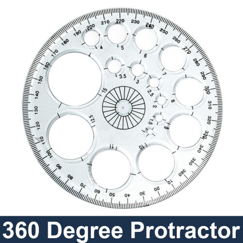 360 Degree Round Ruler Circle Office School Drafting Template Protractor Drafting Tools Math Geometry Set