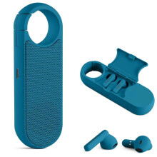 Portable Bluetooth Speaker & Wireless Earbuds 2-in-1, Mini with Mic, Charging Case, 360 HD Sound TWS, for Home, Party, Travel