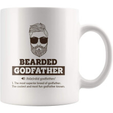 Bearded Godfather Definition From Godchild Christening Baptism Drinkware Ceramic Coffee Mug 11oz White Y55AZ1