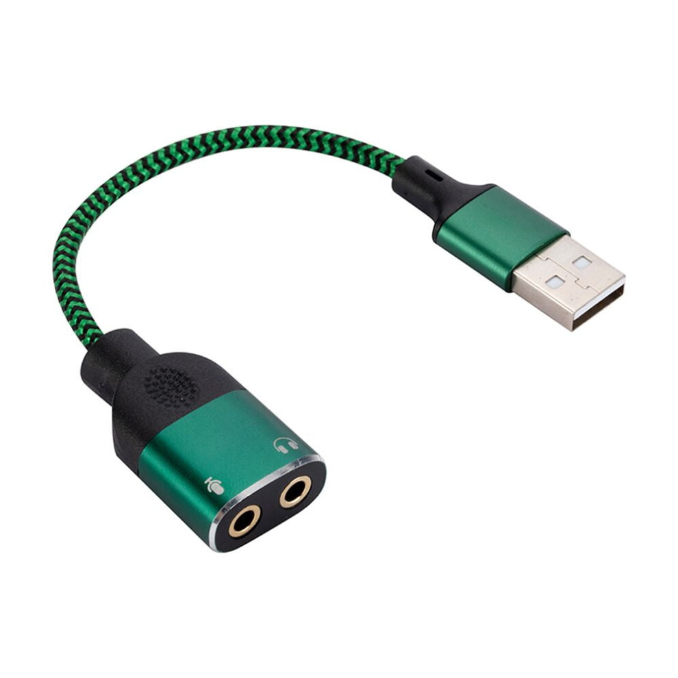 Jixopn Usb Audio Adapter Usb To 3.5Mm Jack Aux Adapter With Dual Headphone & Mic Jack 9448990261949