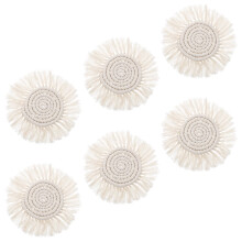 6pcs Cotton Placemats Woven Coaster Tassel Place Mat Woven Placemat Tableware Mats