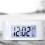 LCD Alarm Clock with Temperature, Silent & Light, Multi-function Digital Clock Compatible with No Battery (White) 2