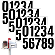 Reflective Mailbox Numbers 4 Inch, 40pcs Black Address Numbers for Mailbox, House, Apartment, Trash Bins - Compatible with USPS Standards