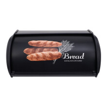 Bakery Bread Storage Case Multipurpose Storage Box Household Bread Box (Black)