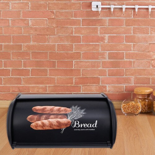 Bakery Bread Storage Case Multipurpose Storage Box Household Bread Box (Black) 1
