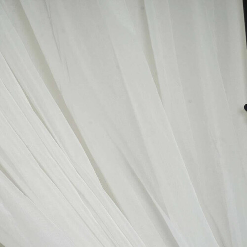 10FT Fire Retardant White Sheer Voil Curtain Panel Backdrop - Premium Collection 2