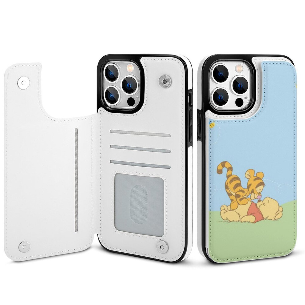 Winnie The Pooh Compatible Iphone 14 Pro Max Wallet Case With Card Holder, Pu Leather Folio, Magnetic Clasp & Shockproof Cover For Women Girls 9402001815125