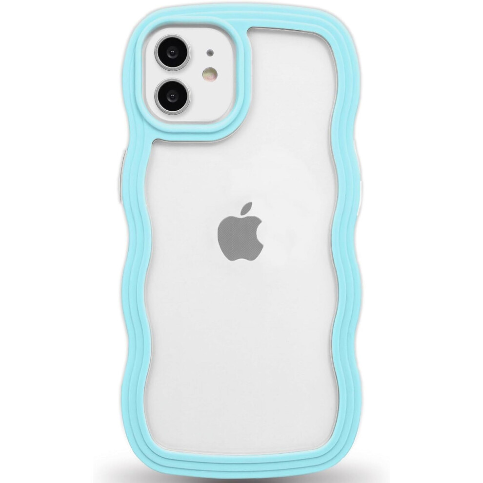 Anuck For Compatible With Iphone 11 Case, Wavy Edge Clear Back, Anti-Slip Shockproof Tpu & Bumper Cover For Women Girls, Dark Blue 9402001815149