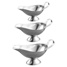 Guangmc 3pcs Stainless Steel Gravy Pitcher for Sauces and Seasonings