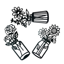 3 Pcs Silhouette Vase Wall Decoration For Kitchen Flower Vases Piece Set Indoor Hanging Décor