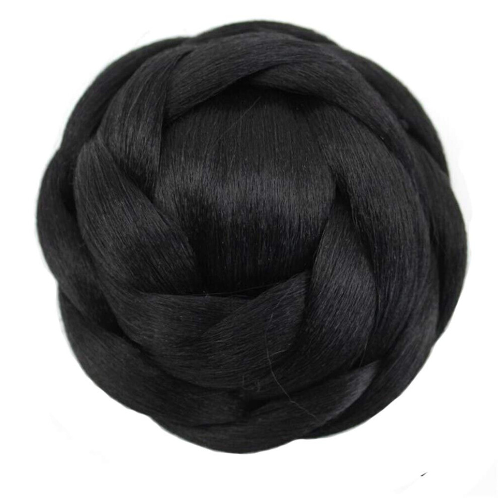 Synthetic Braided Chignon Hairpiece with Natural Hair Look for Wedding Updo Styles 2#