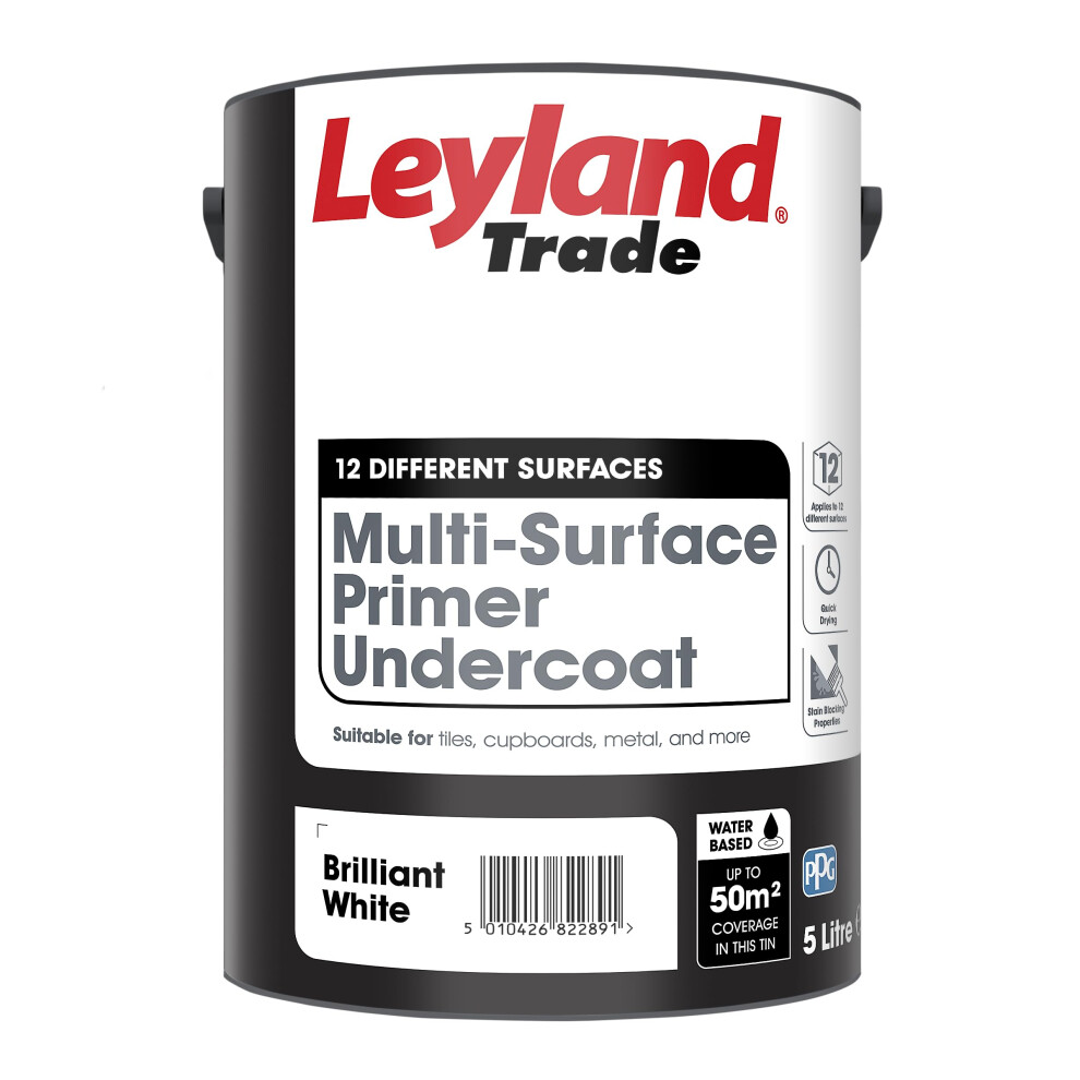 Leyland White Trade Multi-Surface Primer Undercoat - Brilliant - 5L