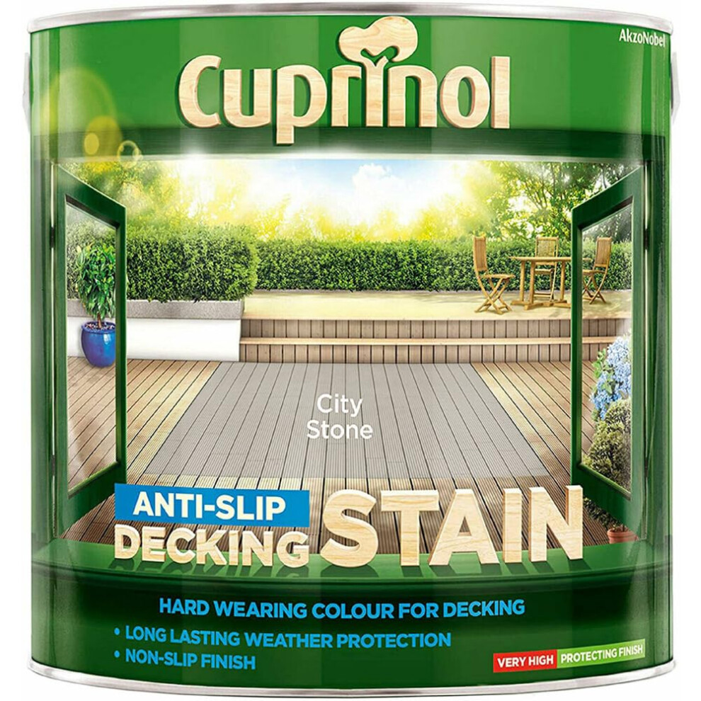 Cuprinol Utdscs25l Anti Slip Decking Stain City Stone 2.5 Litre