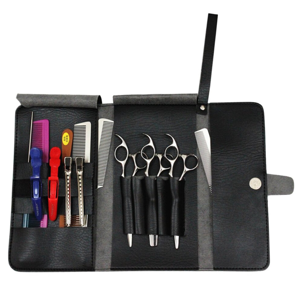 Unisex Hairdressing Scissor Holder Pu Leather Barber Tool Holster With Organized Storage For Hair Stylists