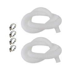2 Pack 1.25 Inch Pool Pump Hose with Metal Clamps for Above Ground Filter Pumps 59 Inch