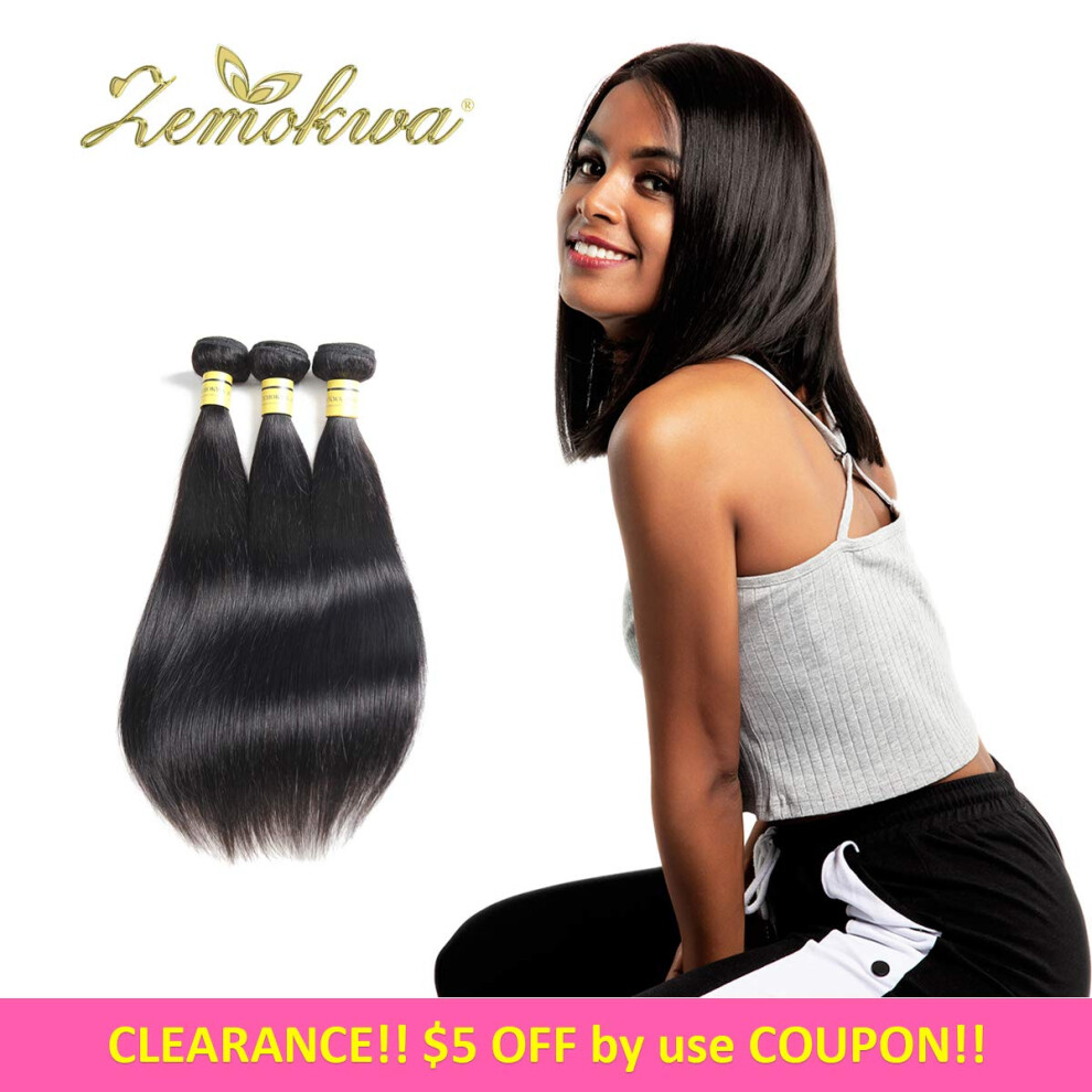 Unisex Black Brazilian Straight Hair Bundles 10A Virgin Remy Human Hair Extensions 300G 3Pcs Natural