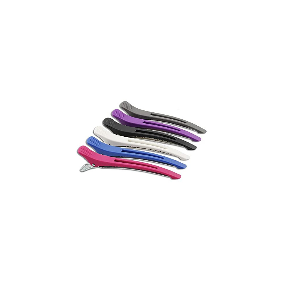 Unisex 6Pcs Professional Duckbill Hair Clips With Secure Silicone Grip For Salon Sectioning And Styling