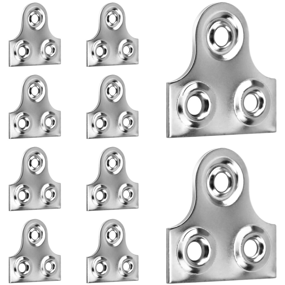 Lunhoo Pack Of 10 Silver Picture Hanging Plates For Photo Frame, 25Mm Plain Mirror Glass Frame Hanging Fixing Plates (Silver) 38141423
