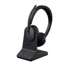 Yealink WH68 ANC DECT Wireless Headset with Microphone, 4X AI Noise Cancelling Mic,606 ft Range On Ear Work Headsets,32H Talk Time, Teams Certified B