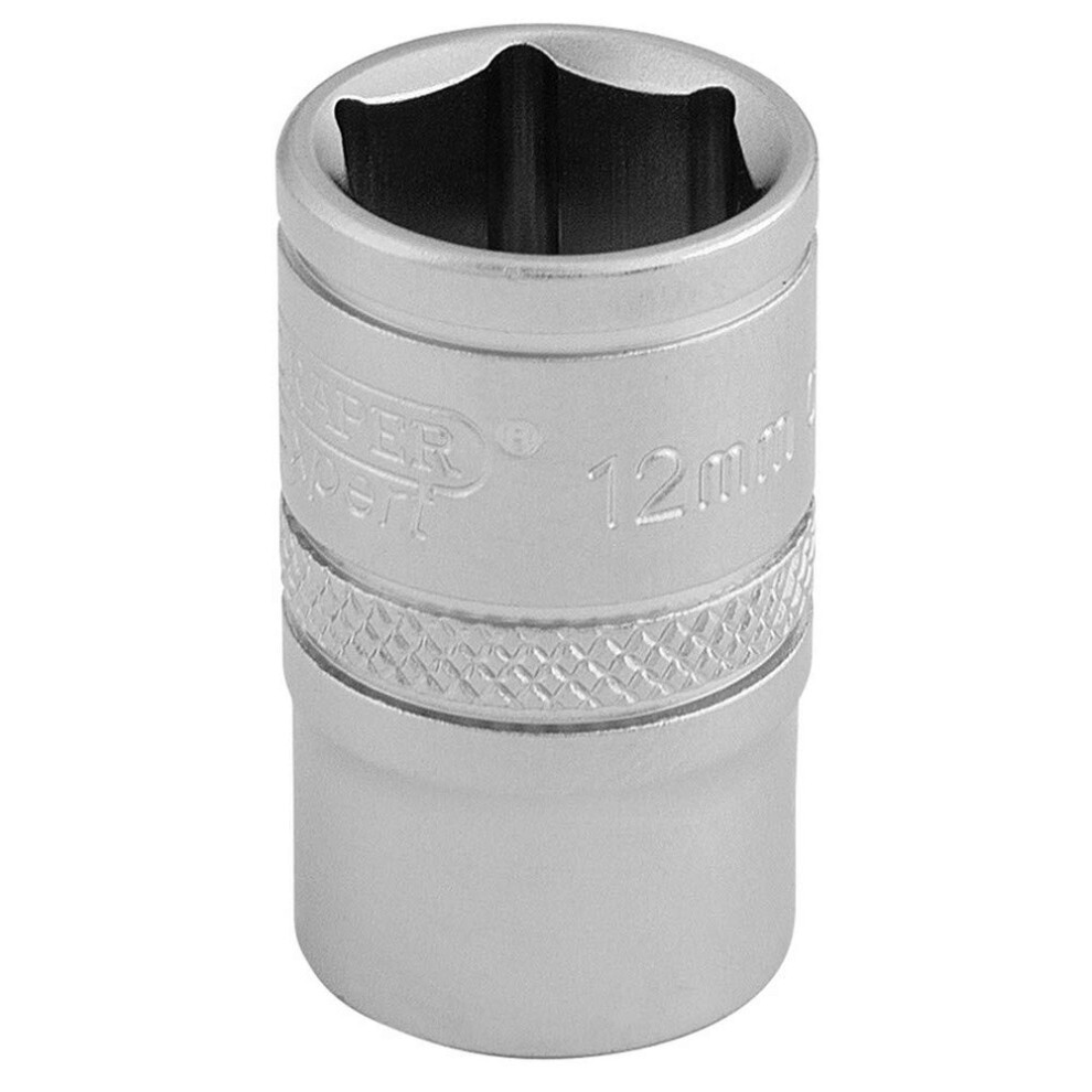 Draper 16537 3/8-Inch Square Drive 6 Point Metric Socket, 12Mm Size, Blue