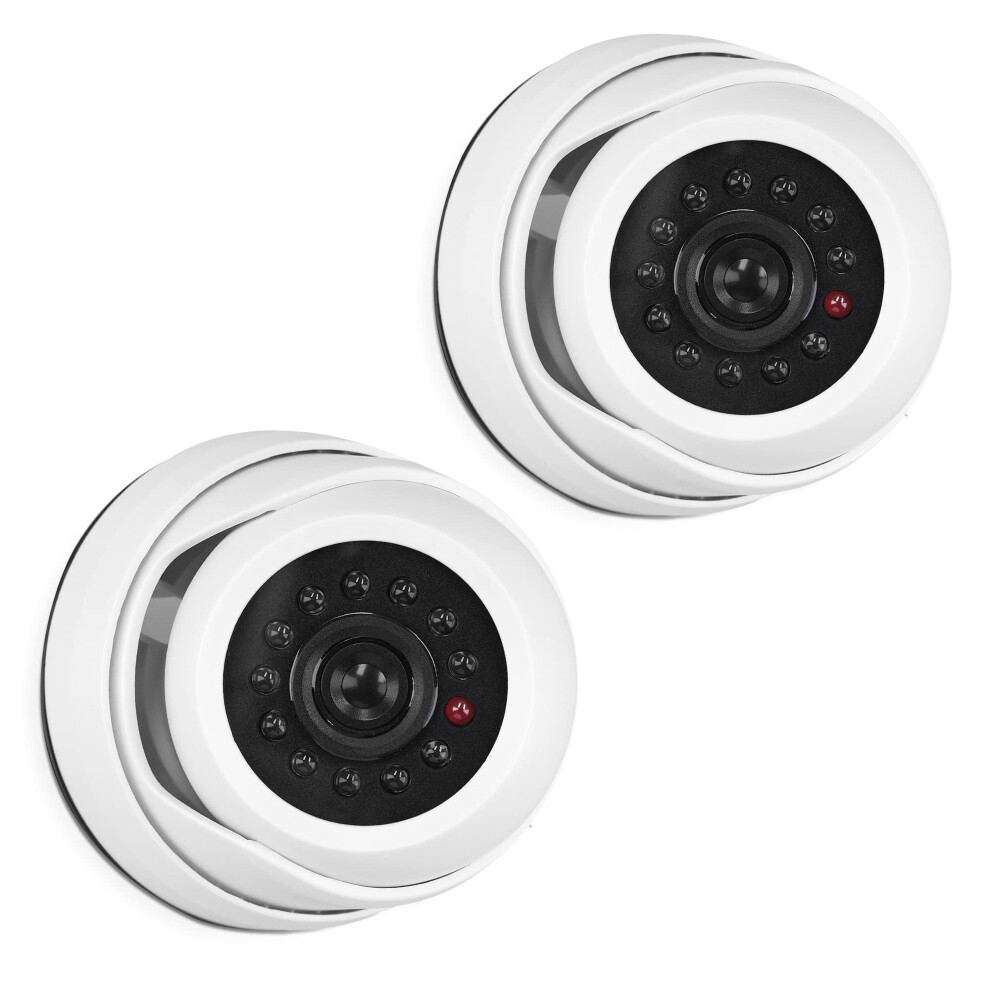 Kwmobile Dummy Camera With - Fake Cctv Security Surveillance Dome With Flashing Led S - Theft Deterrent - X2 Light/White 36844692