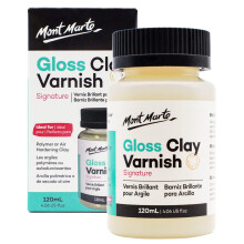 Mont Marte Clay Varnish - 120ml - Gloss Varnish for Polymer and Air-Dry Clay - Colourless Glaze with Glossy Effect for Pottery