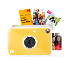 KODAK Printomatic+ Instant Print Digital Camera (Yellow) 10MP Portable Camera with Interactive RGB LED Status Indicator, Prints Full-Color Photos on