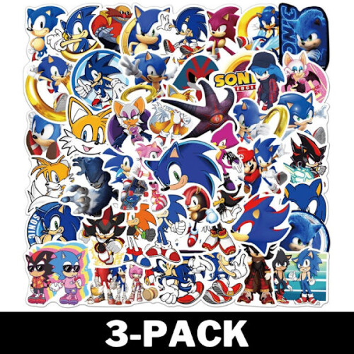 50 Pieces Sonic Stickers / Stickers 3-Pack