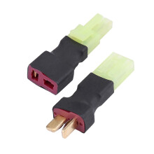 2Pcs Wireless T Plug Male/Female to Mini Tamiya Adapter, Deans Connector Compatible with RC Accessories, Large Style Converter