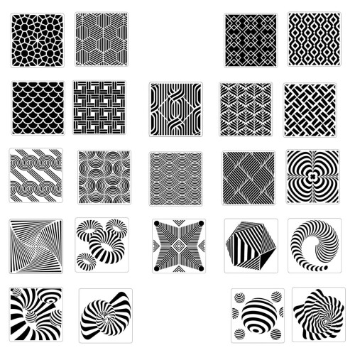 24Pcs Geometric Stencils Painting Templates Reusable for Decor