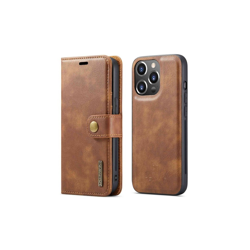 Dg.ming Premium Wallet Case For Compatible With Iphone 14 Pro - Brown 9483153203190