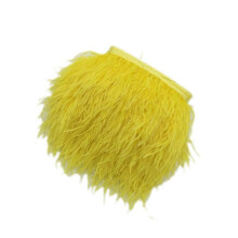 TureClos Ostrich Feather Fringe Trim Costume Sewing Crafts Decor 9-15cm Full yellow