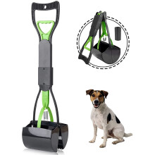 2CFun Pooper Scooper for Dogs Pet Pooper Scooper Foldable Long Handle for Easy Grass and Gravel Pick up