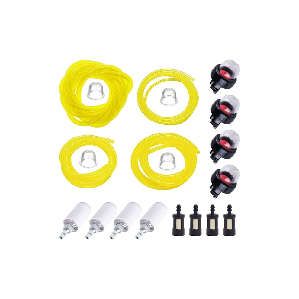 Set Of 4 Trimmer Fuel Hoses With Fuel Filter And Primer Bulb (2X3.5 Mm 2.5X5 Mm 3X5 Mm 3X6 Mm) For Blower, Grass Trimmer, Chainsaw, Brushcutter 9048212195054