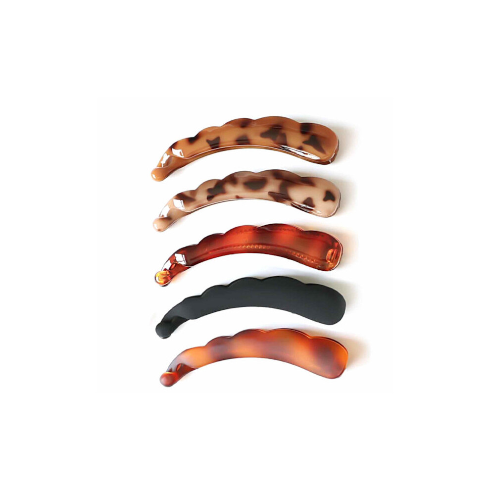 5 Pieces Large Banana Clips, Vintage Banana Hair Clips Banana Clips, Hair Clip Thick Hair, For Thick Hair, Non-Slip Ponytail Holders 9048212194903