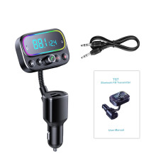 Bluetooth Car FM Transmitter with USB-C PD Charging Nine-Color Backlight, CVC Noise, Intelligent Phone Assistant