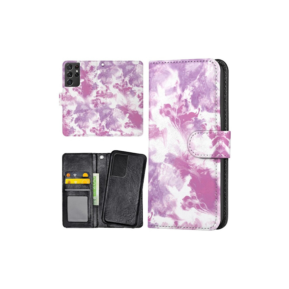 Compatible With Samsung Galaxy S21 Ultra - Wallet Case/Case Marble Multicolour 9048212196358
