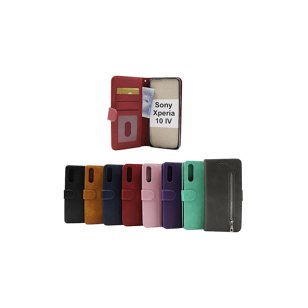 Zipper Standcase Wallet Compatible With Sony Xperia 10 Iv 5G (Xq-Cc54) Green 9048212196464