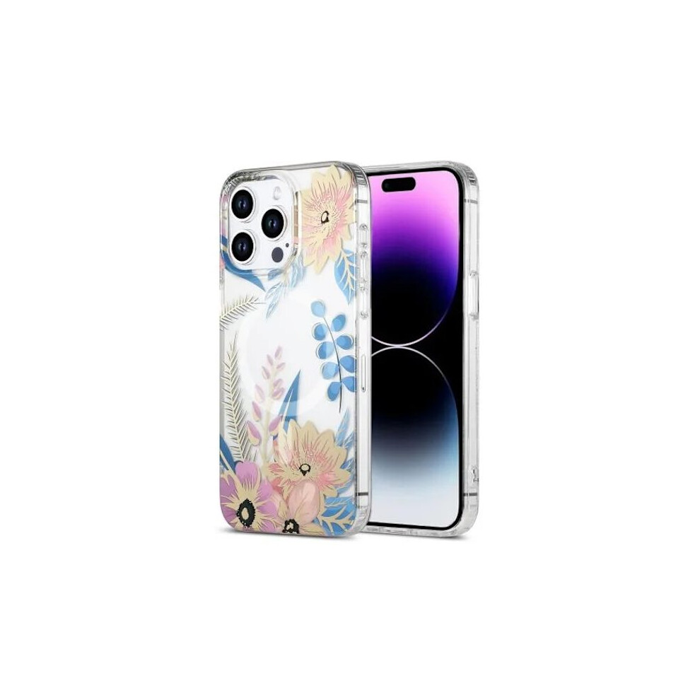 Compatible With Iphone 14 Pro Magsafe Mobile Case - Flowers Pink/Blue 9048212196716