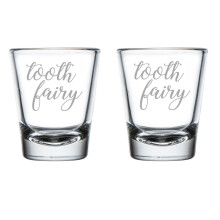 Set of 2 Shot Glasses 1.75oz Shot Glass Tooth Fairy Funny Dentist Dental Hygienist Assistant Student School Grad Gift