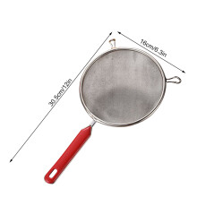 Stainless Steel Mesh Strainer 6.3 Inch Diameter Skimmer with Comfortable Non Slip Handles for Kitchen Utensil Food Strainers