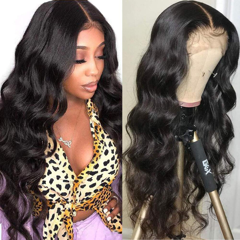 Peruvian Body Wave Lace Front Wig 24inch 150% Density Human Hair Glueless Natural Hairline