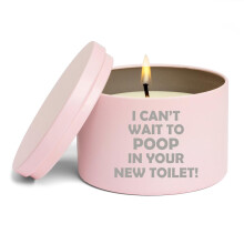 Scented Candle Gift 8oz with Lid Poop in Your New Toilet Funny Housewarming New Home Owner (Vanilla - Pink)