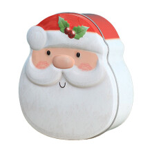 Christmas Tin Box, Compatible with Xmas Card & Cookie Storage, Metal Assorted Containers with Lid for Party Decor, Santa, Snowman, Penguin, Tree