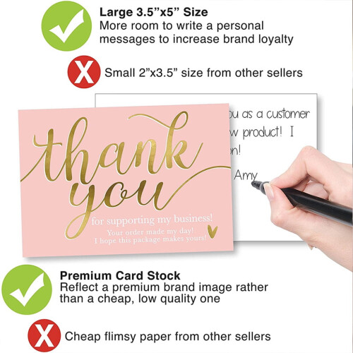 Thank You Business Cards - Small Order Appreciation Notes, 50 Pack 2