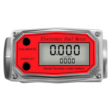 1 Inch Digital Turbine Flowmeter Digital LCD Display with NPT Counter Fuel Flowmeter for Measuring Engine Oil