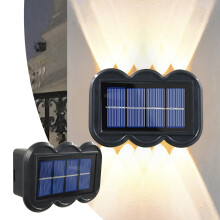 Solar Wall Lights Outdoor Waterproof, LED Landscape Spotlights, Wireless Solar Powered Garden Lights for Yard, Walkway